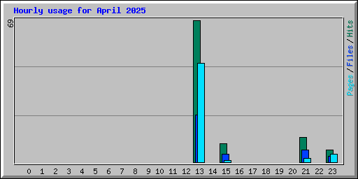 Hourly usage for April 2025
