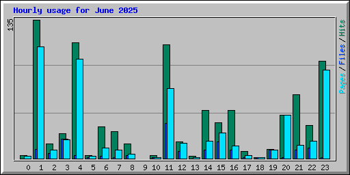 Hourly usage for June 2025