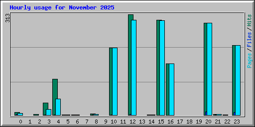 Hourly usage for November 2025