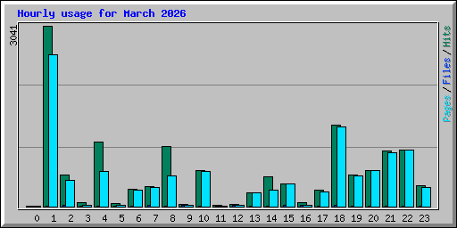 Hourly usage for March 2026